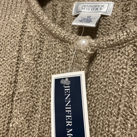 Jennifer Moore Womens Tan/buff Long Sleeves Button Front Cardigan Sweater M - Picture 4 of 16
